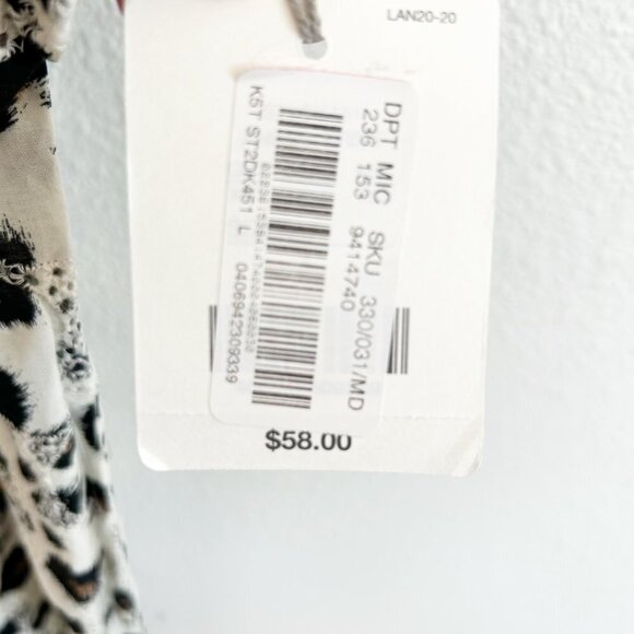 NWT Kate Landry Animal Print Midi Patio Lounge Dress Mumu Sz L - Picture 9 of 10